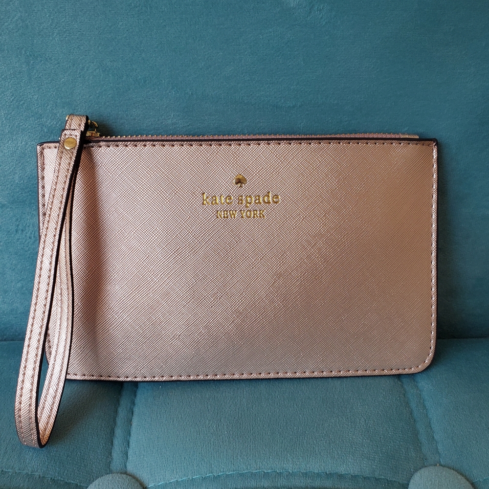 Kate Spade Metallic Rose Gold Wristlet